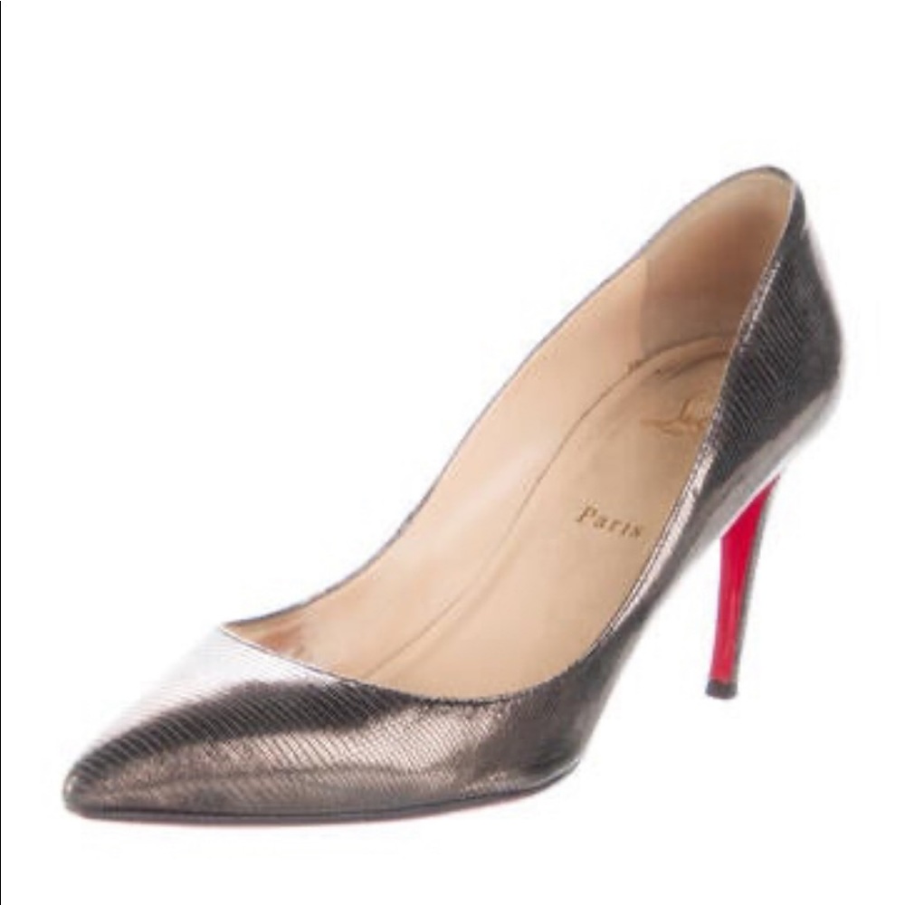 Christian Louboutin metallic leather pumps
